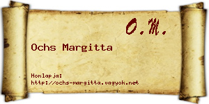 Ochs Margitta névjegykártya